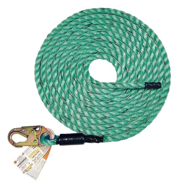 Super Anchor Safety 50ft. Maxima 5/8" 3-Strand Lifeline w/Snaphook. Retail Box 4083-50